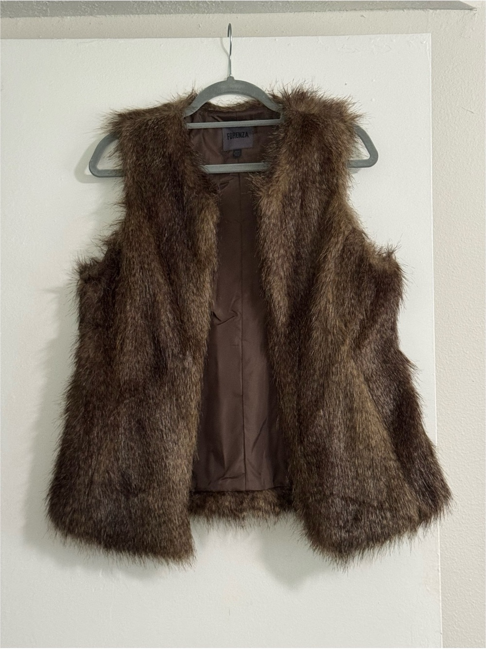 Forenza Brown Faux Fur Sleeveless Vest